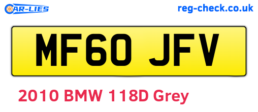 MF60JFV are the vehicle registration plates.