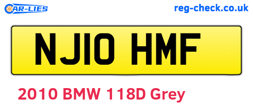 NJ10HMF are the vehicle registration plates.