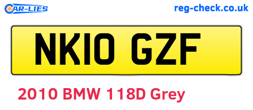 NK10GZF are the vehicle registration plates.
