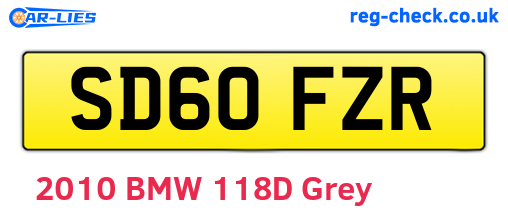 SD60FZR are the vehicle registration plates.