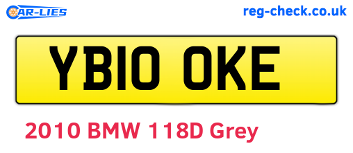 YB10OKE are the vehicle registration plates.