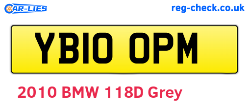 YB10OPM are the vehicle registration plates.