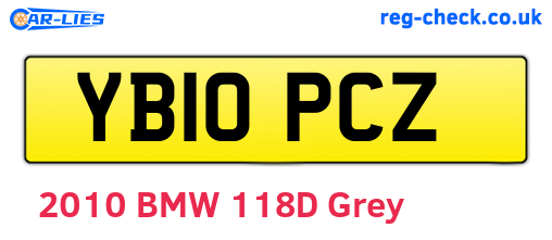 YB10PCZ are the vehicle registration plates.