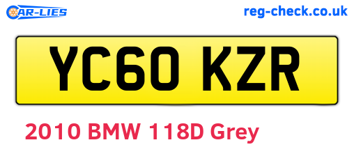 YC60KZR are the vehicle registration plates.