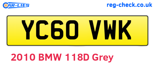 YC60VWK are the vehicle registration plates.