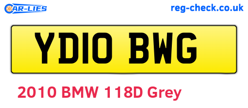 YD10BWG are the vehicle registration plates.