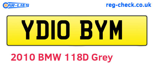 YD10BYM are the vehicle registration plates.