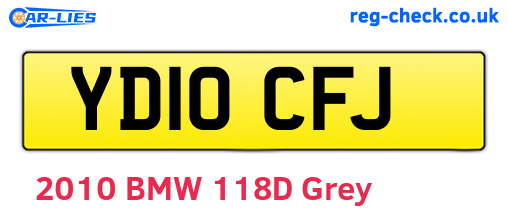 YD10CFJ are the vehicle registration plates.