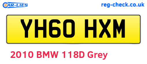 YH60HXM are the vehicle registration plates.