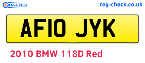 AF10JYK are the vehicle registration plates.