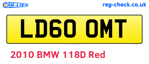 LD60OMT are the vehicle registration plates.