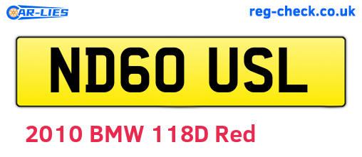 ND60USL are the vehicle registration plates.