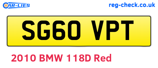 SG60VPT are the vehicle registration plates.