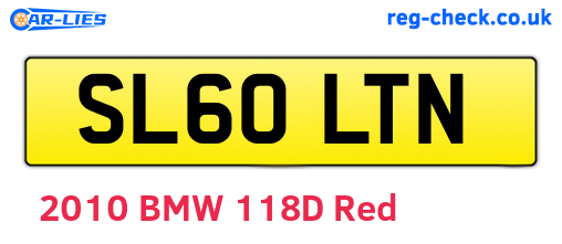 SL60LTN are the vehicle registration plates.