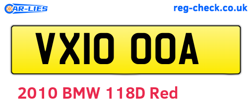 VX10OOA are the vehicle registration plates.