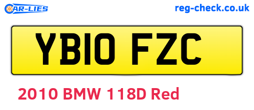 YB10FZC are the vehicle registration plates.