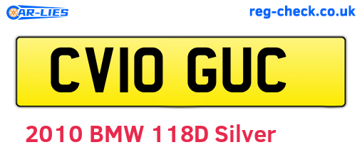 CV10GUC are the vehicle registration plates.