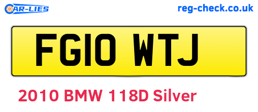 FG10WTJ are the vehicle registration plates.