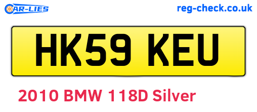 HK59KEU are the vehicle registration plates.
