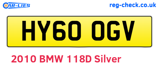 HY60OGV are the vehicle registration plates.