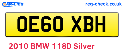 OE60XBH are the vehicle registration plates.