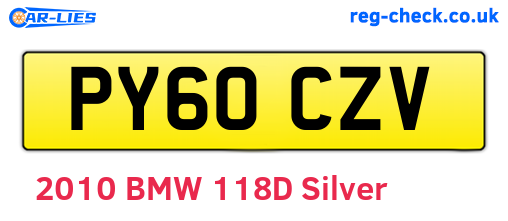 PY60CZV are the vehicle registration plates.