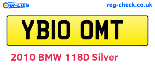 YB10OMT are the vehicle registration plates.