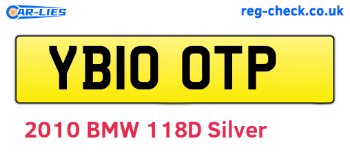 YB10OTP are the vehicle registration plates.