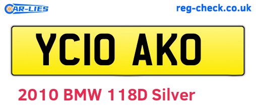 YC10AKO are the vehicle registration plates.
