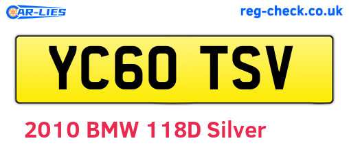 YC60TSV are the vehicle registration plates.