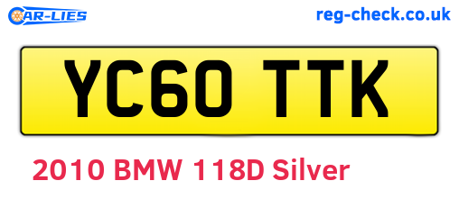 YC60TTK are the vehicle registration plates.
