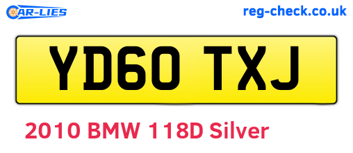 YD60TXJ are the vehicle registration plates.