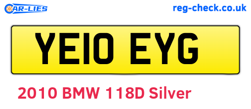 YE10EYG are the vehicle registration plates.