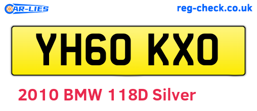 YH60KXO are the vehicle registration plates.