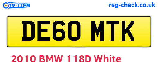 DE60MTK are the vehicle registration plates.