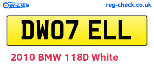 DW07ELL are the vehicle registration plates.