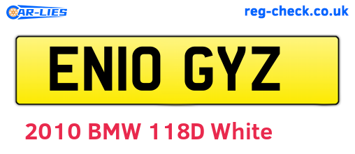 EN10GYZ are the vehicle registration plates.