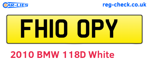 FH10OPY are the vehicle registration plates.