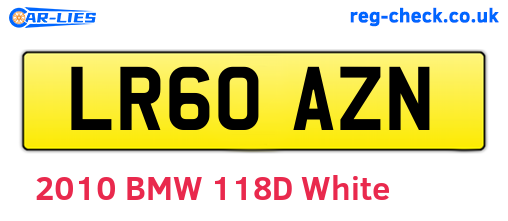 LR60AZN are the vehicle registration plates.