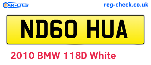 ND60HUA are the vehicle registration plates.