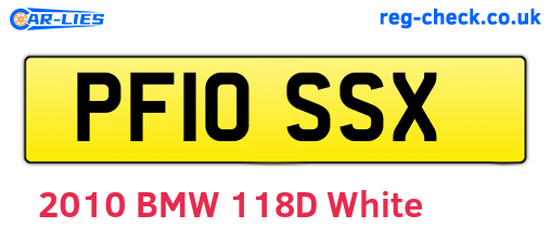 PF10SSX are the vehicle registration plates.