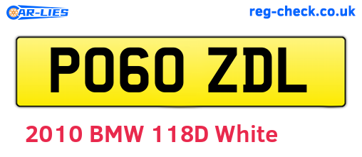PO60ZDL are the vehicle registration plates.