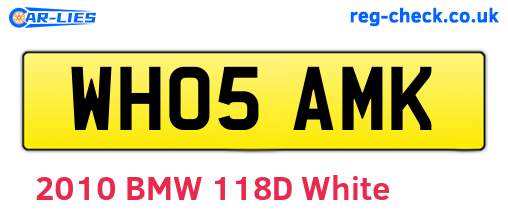 WH05AMK are the vehicle registration plates.