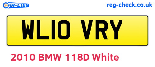 WL10VRY are the vehicle registration plates.