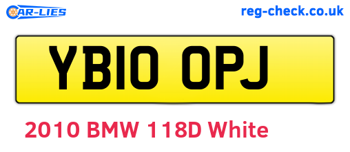 YB10OPJ are the vehicle registration plates.