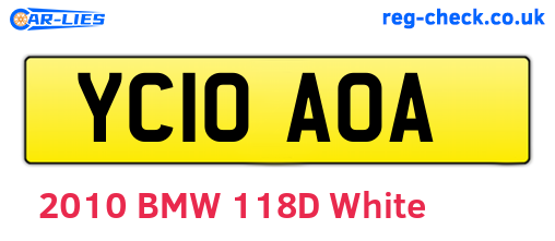 YC10AOA are the vehicle registration plates.