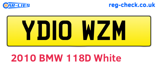 YD10WZM are the vehicle registration plates.