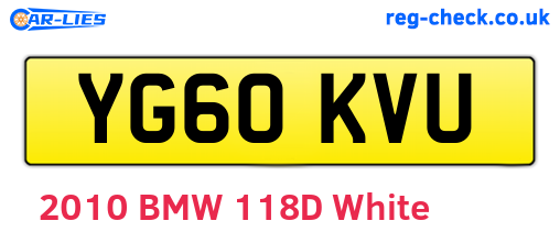 YG60KVU are the vehicle registration plates.