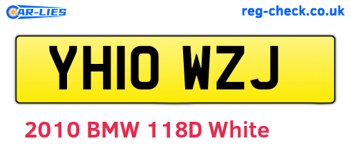 YH10WZJ are the vehicle registration plates.