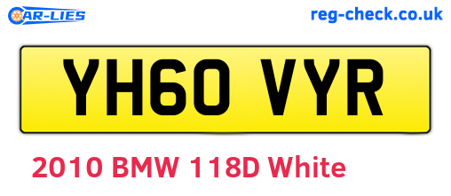 YH60VYR are the vehicle registration plates.